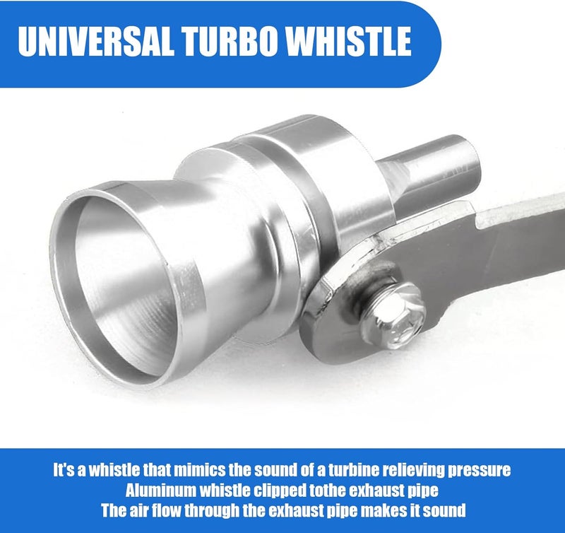 ijuicy 2 PCS Car Turbo Whistle, Exhaust Muffler Pipe Whistle, Turbo Sound Whistle Exhaust Muffler, Aluminum Car Turbo Sound Simulator, Universal Modification Accessories for Most Cars (Silver #M) - Image 3